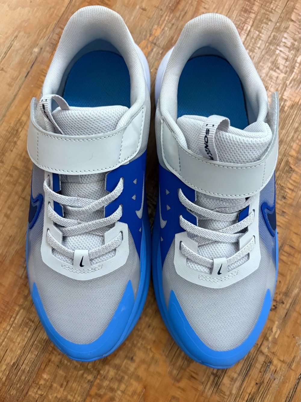 Nike SonicFly Kids' Blue/GrayWhite Athletic Sneakers size 3Y